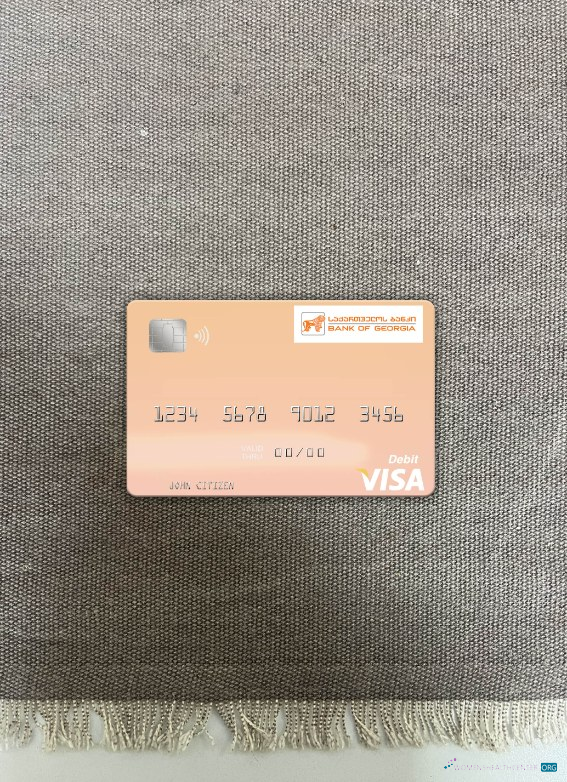 Download Georgia Bank of Georgia visa debit card photolook FRONT Photoshop template